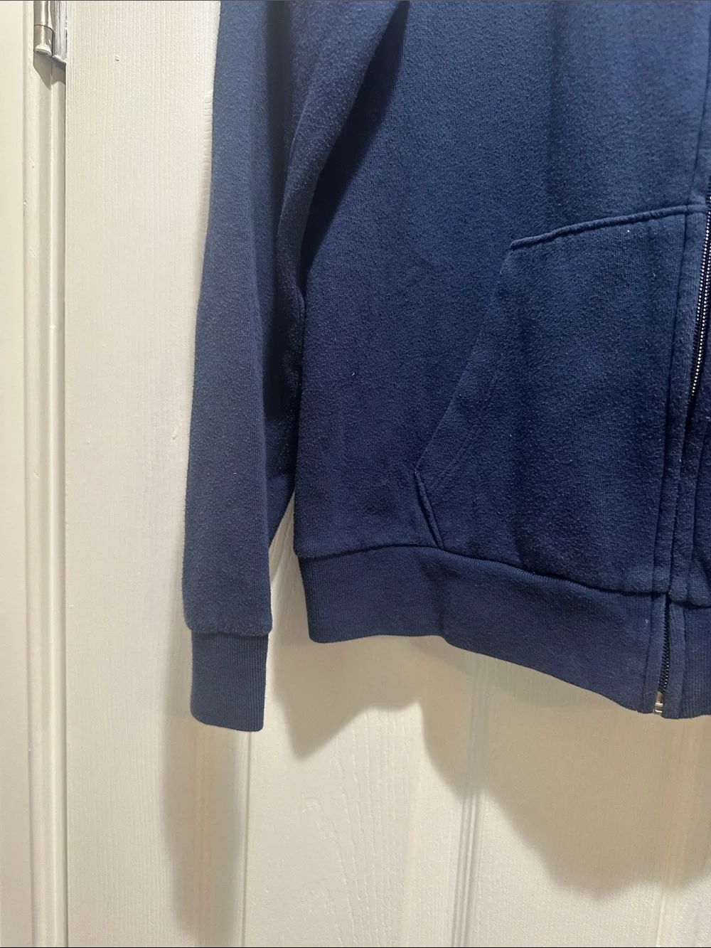 PINK Victoria's Secret Navy Full-Zip Hoodie with White Logo